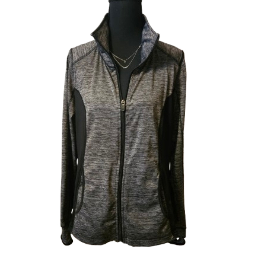 Danskin Now Large Women's Black Long Sleeve Full Zip Activewear Jacket